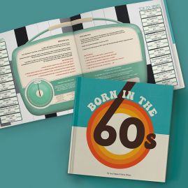 Born in the 60s front cover and inner pages, showing popular music from the 60s.