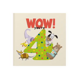 WOW! You're Four a fourth birthday book that can be sent as a card